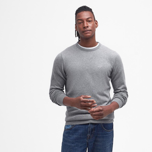 Barbour Grey Pima Cotton Crew Neck Jumper